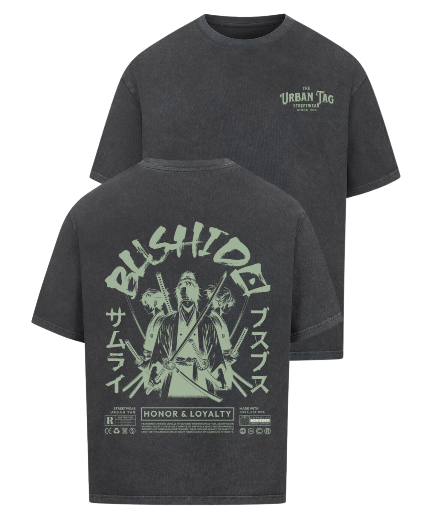 Urban Tag Oversized T-Shirt – "Bushido Samurai"