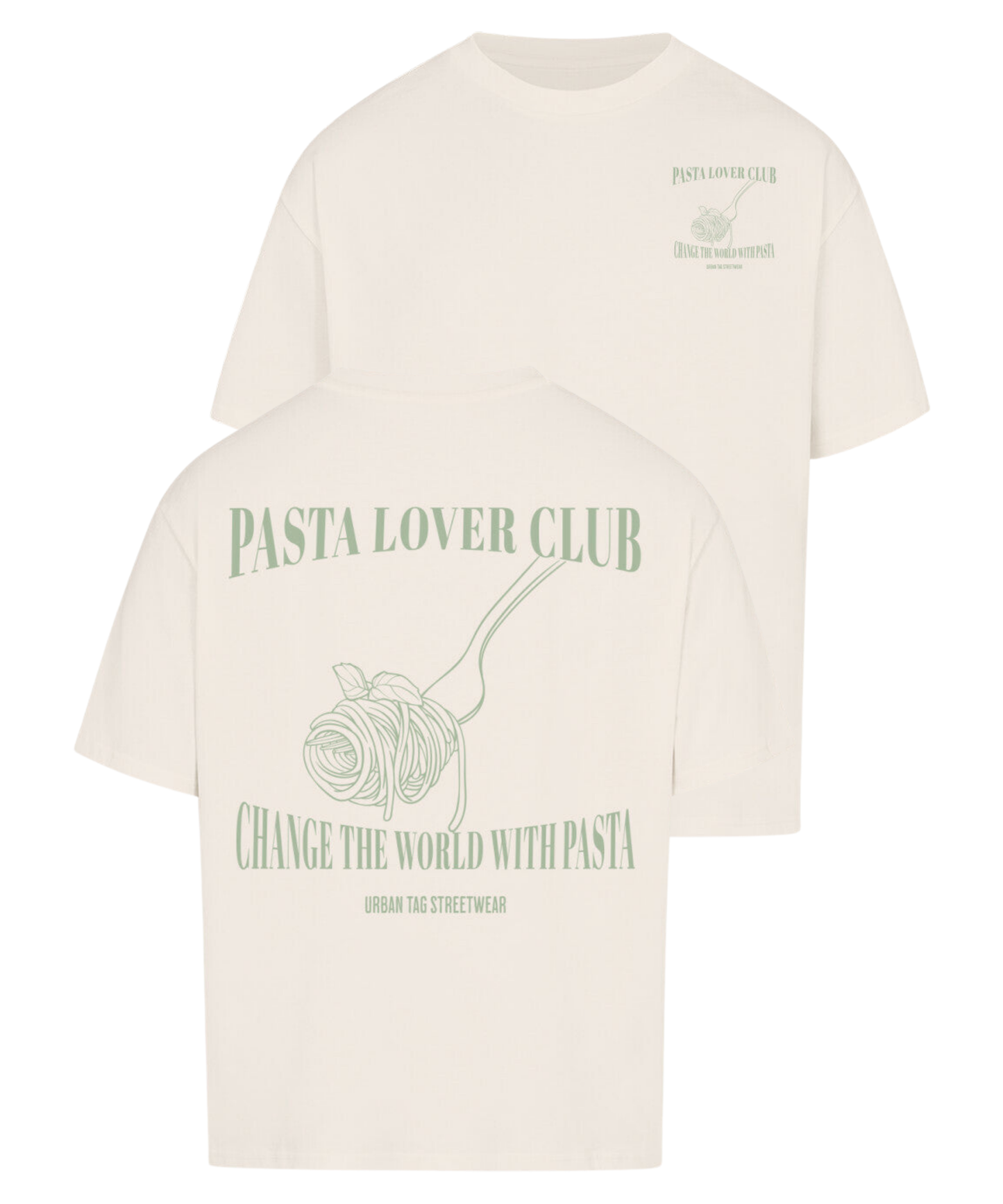 Urban Tag Oversized T-Shirt – "Pasta Lover Club"