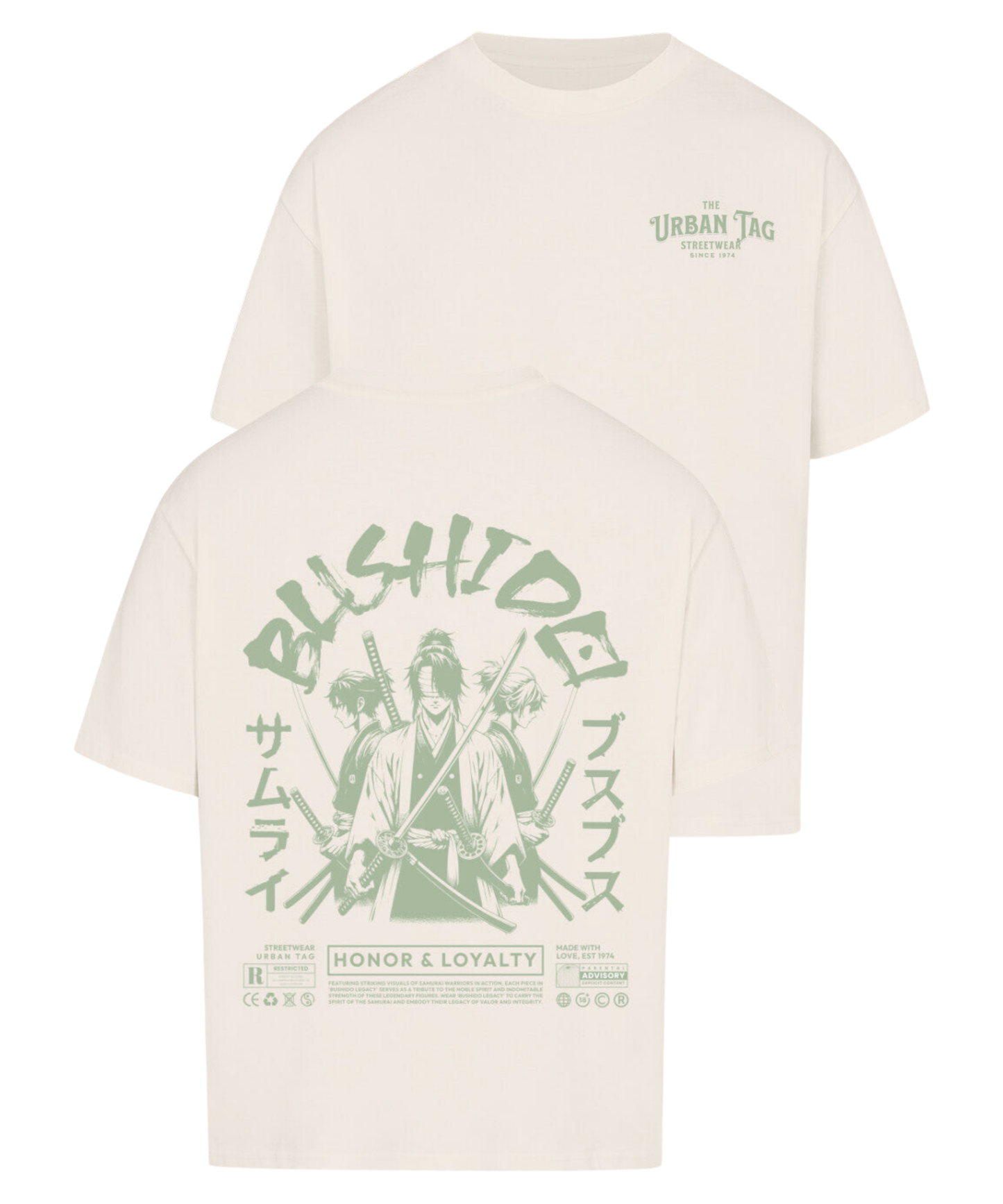 Urban Tag Oversized T-Shirt – "Bushido Samurai"
