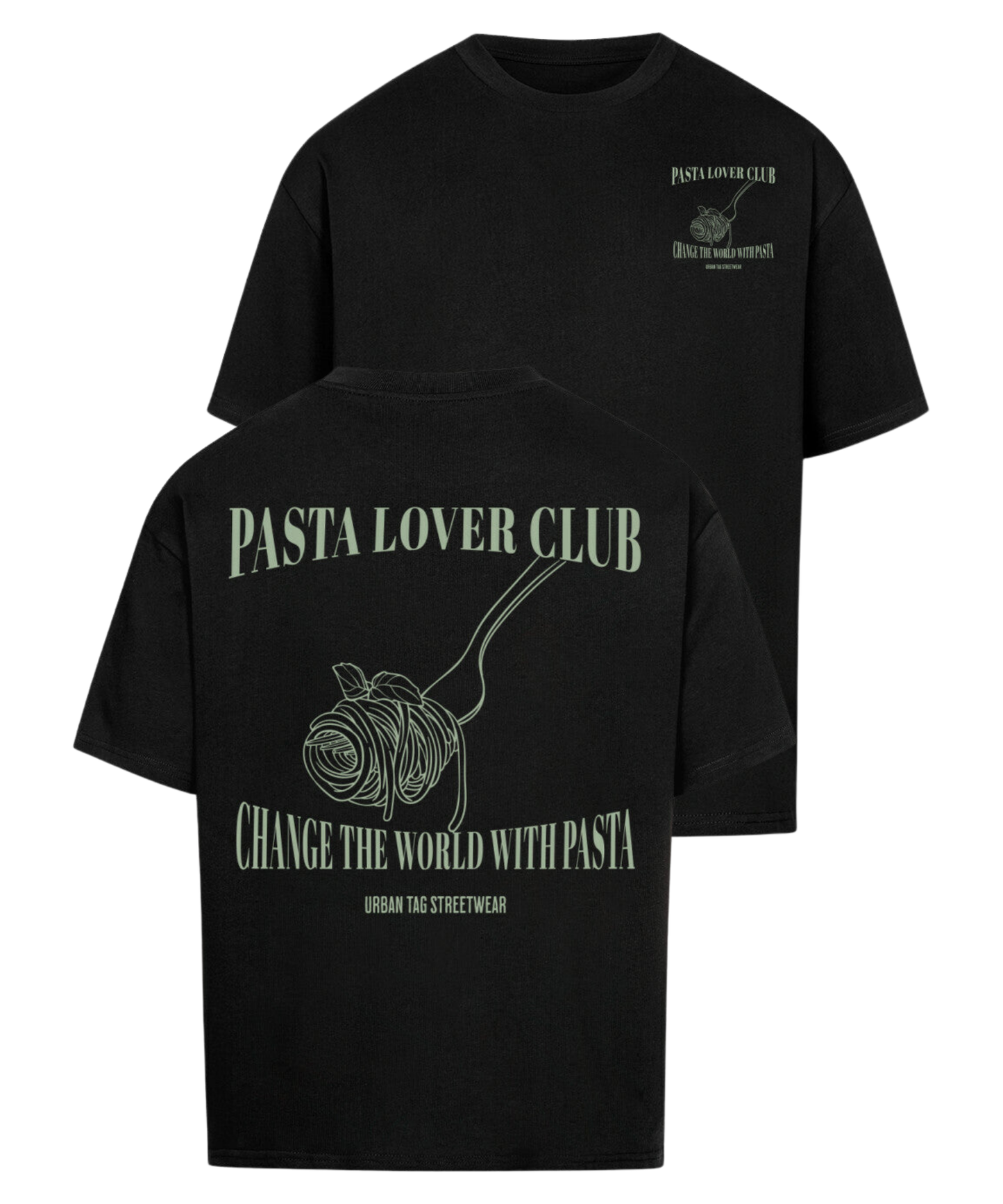 Urban Tag Oversized T-Shirt – "Pasta Lover Club"