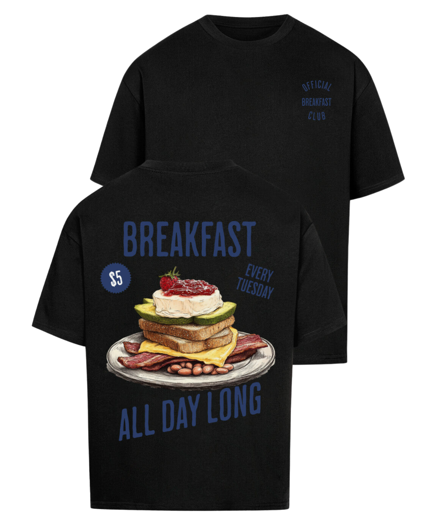 Urban Tag Oversized T-Shirt – "Breakfast - All Day Long"