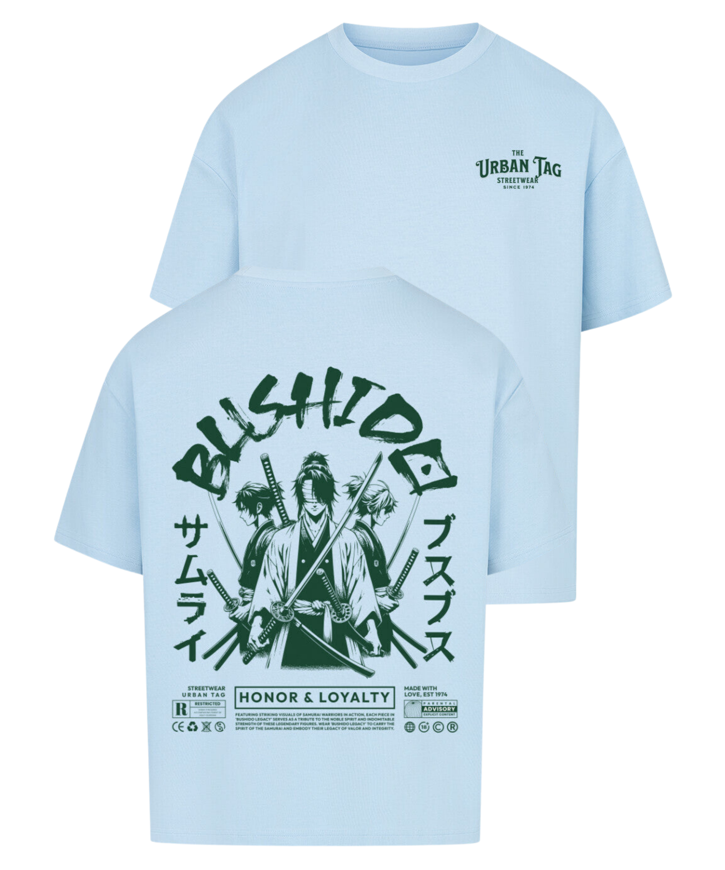 Urban Tag Oversized T-Shirt – "Bushido Samurai"