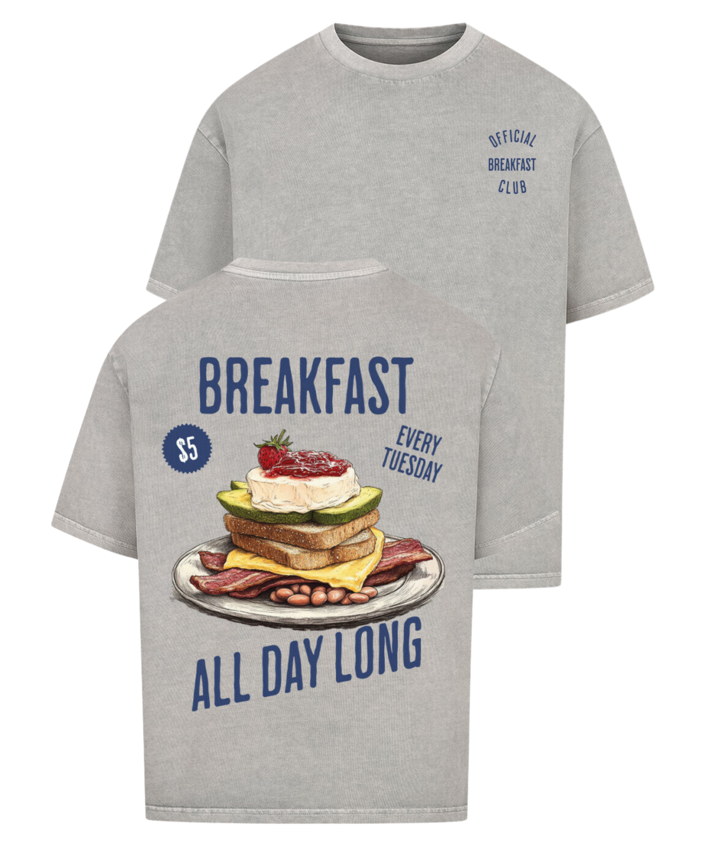 Urban Tag Oversized T-Shirt – "Breakfast - All Day Long"