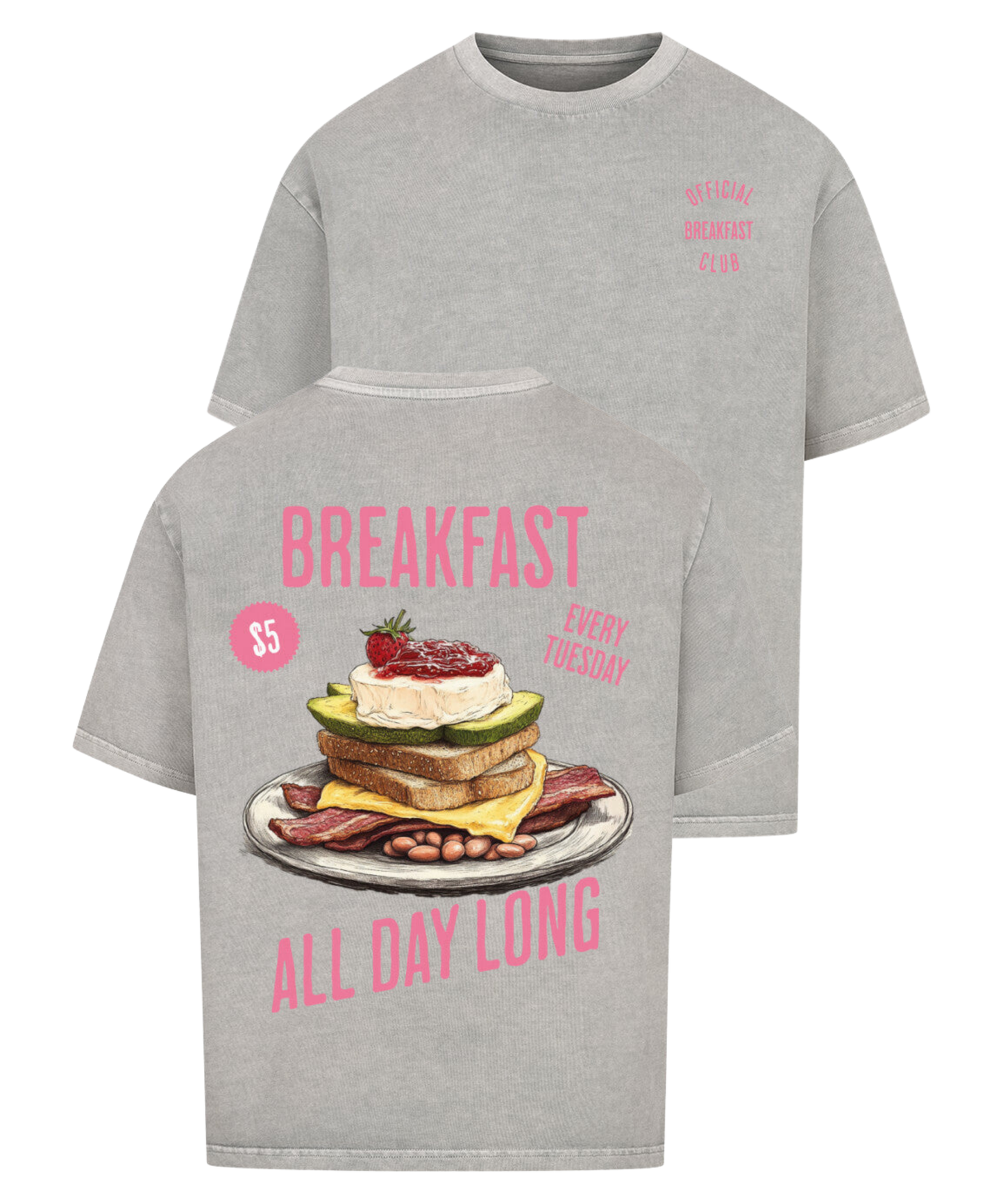 Urban Tag Oversized T-Shirt – "Breakfast - All Day Long"
