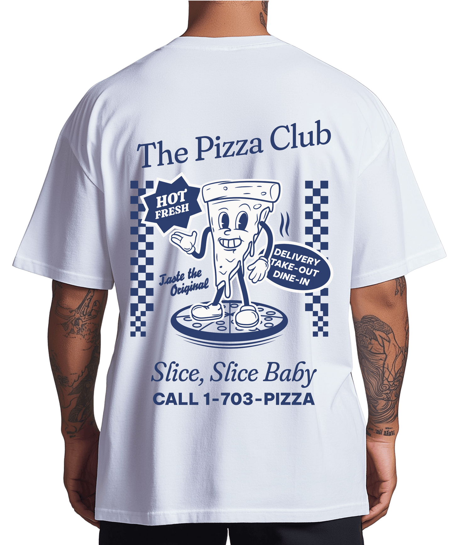Urban Tag Oversized T-Shirt – "The Pizza Club"