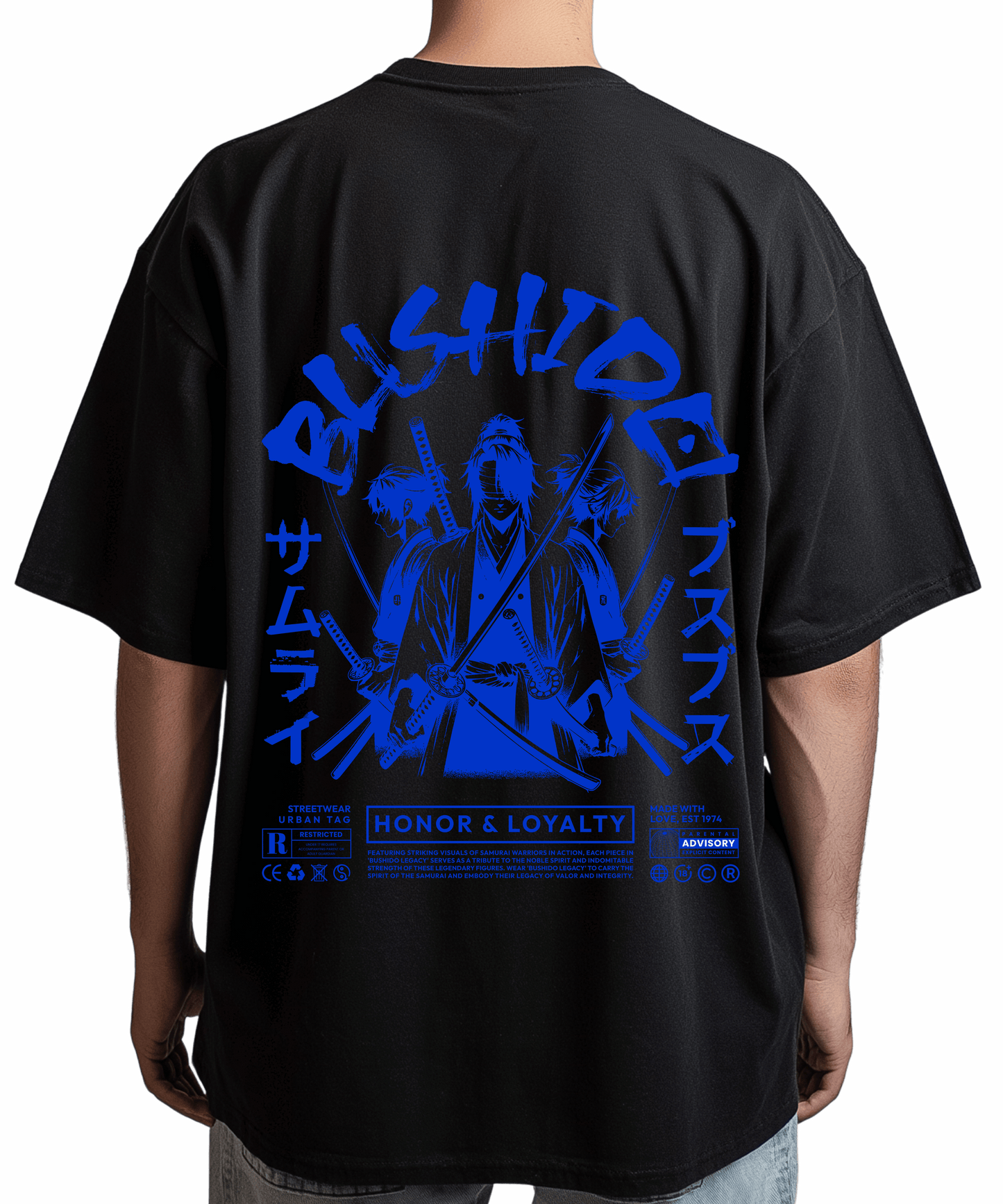 Urban Tag Oversized T-Shirt – "Bushido Samurai"
