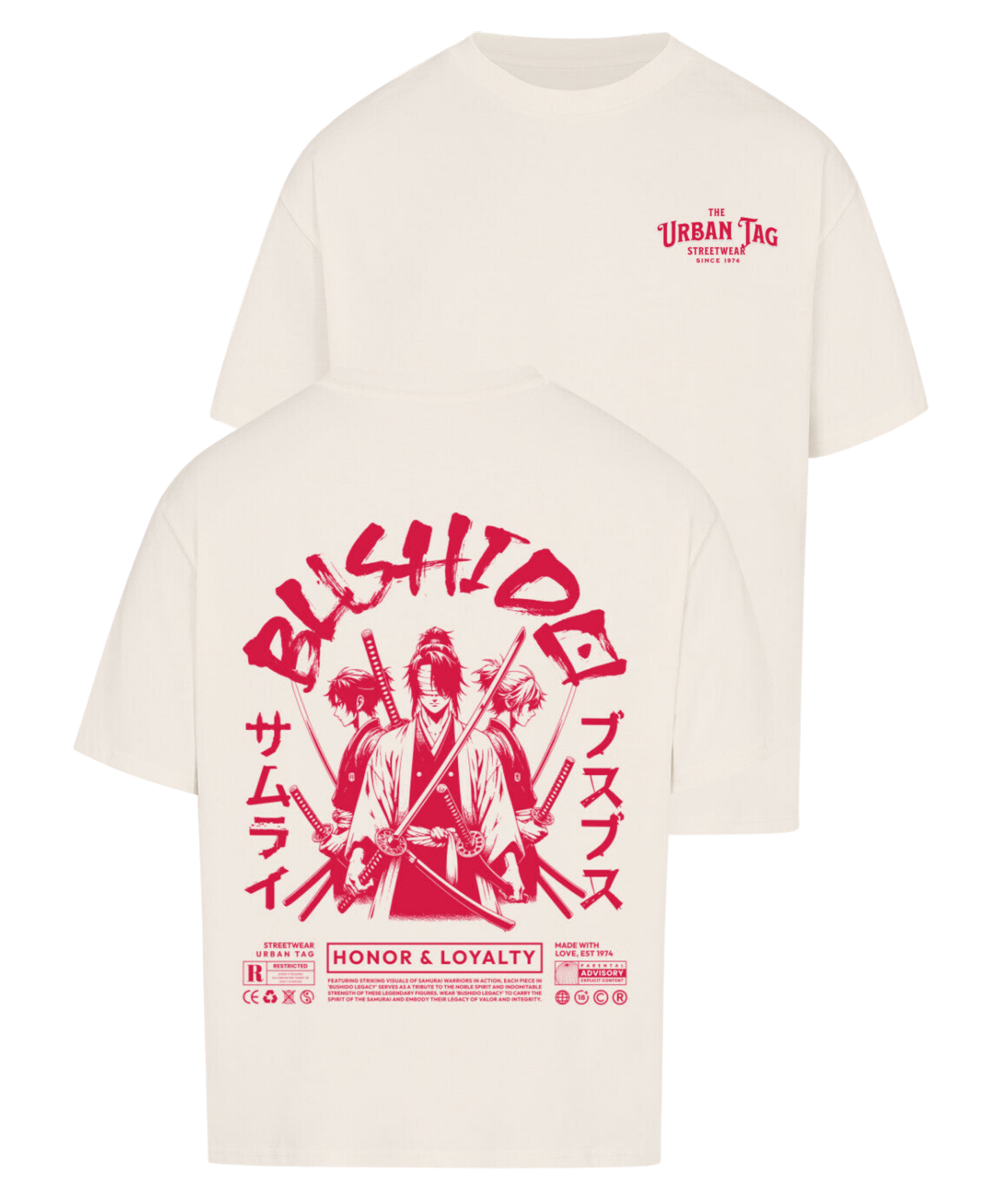 Urban Tag Oversized T-Shirt – "Bushido Samurai"