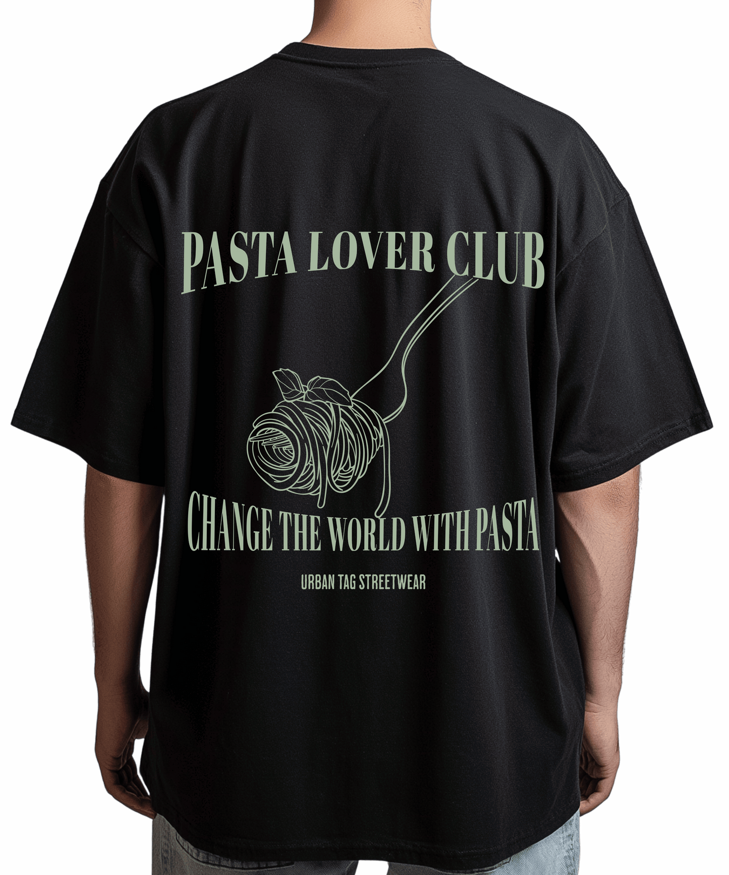 Urban Tag Oversized T-Shirt – "Pasta Lover Club"