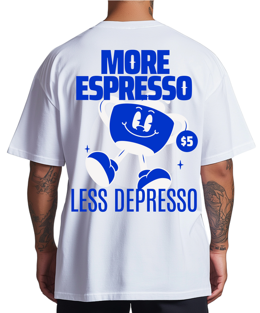 Urban Tag Oversized T-Shirt – "More Espresso, Less Depresso"