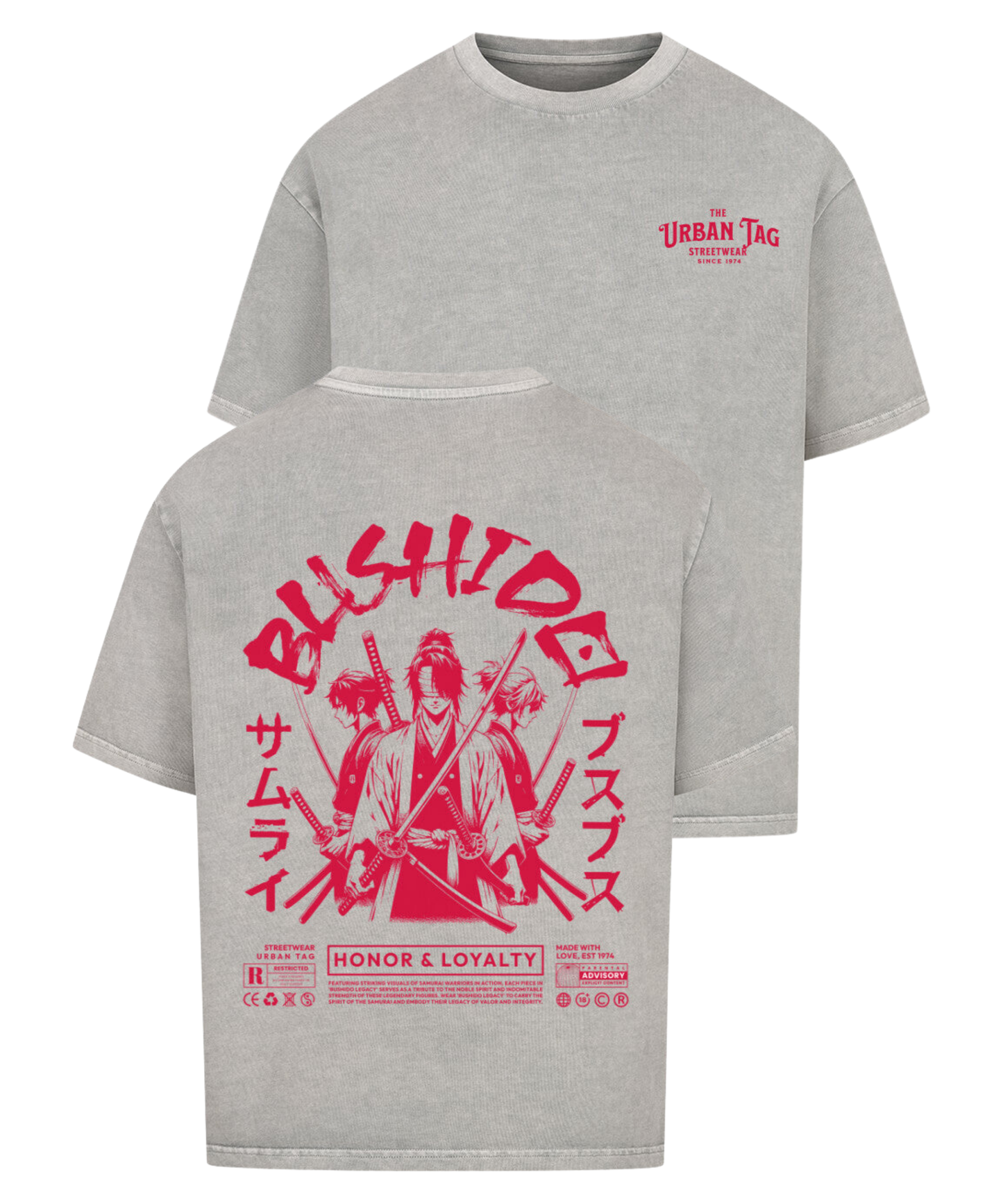 Urban Tag Oversized T-Shirt – "Bushido Samurai"