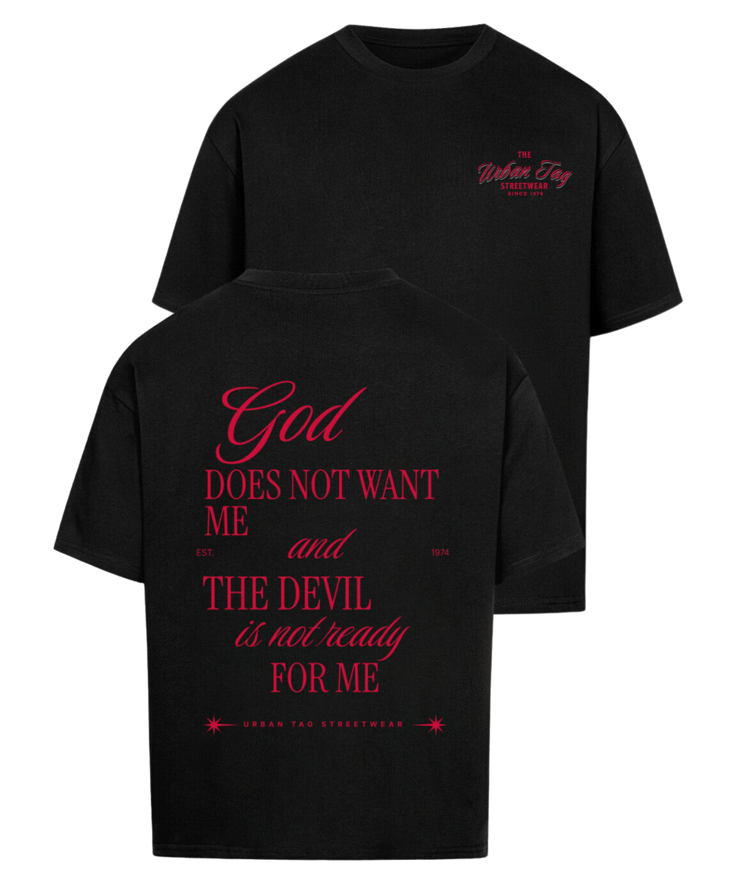 Urban Tag Oversized T-Shirt – "God & Devil"
