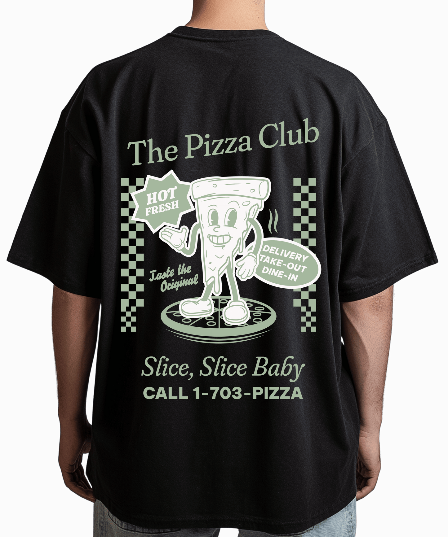 Urban Tag Oversized T-Shirt – "The Pizza Club"