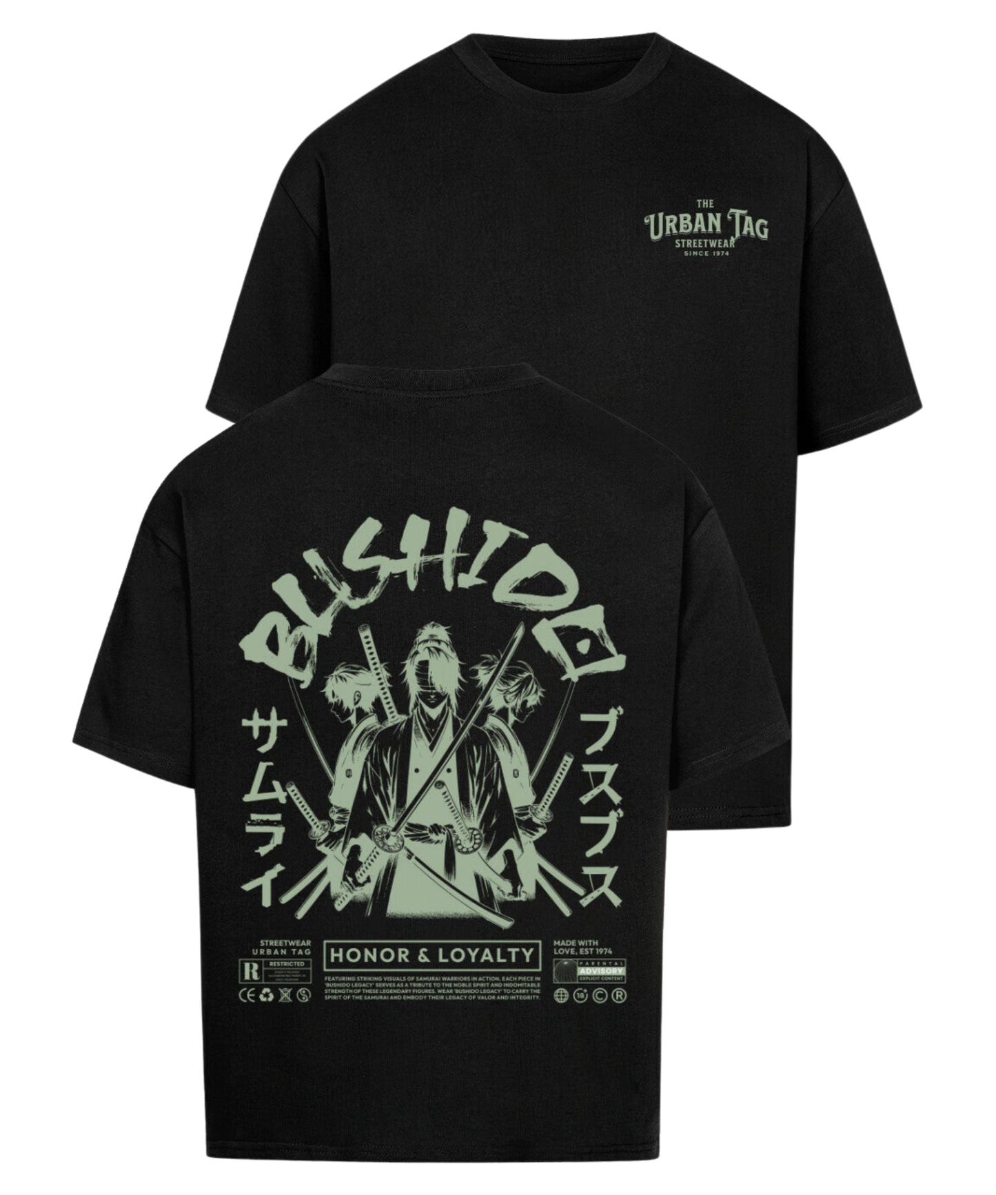 Urban Tag Oversized T-Shirt – "Bushido Samurai"