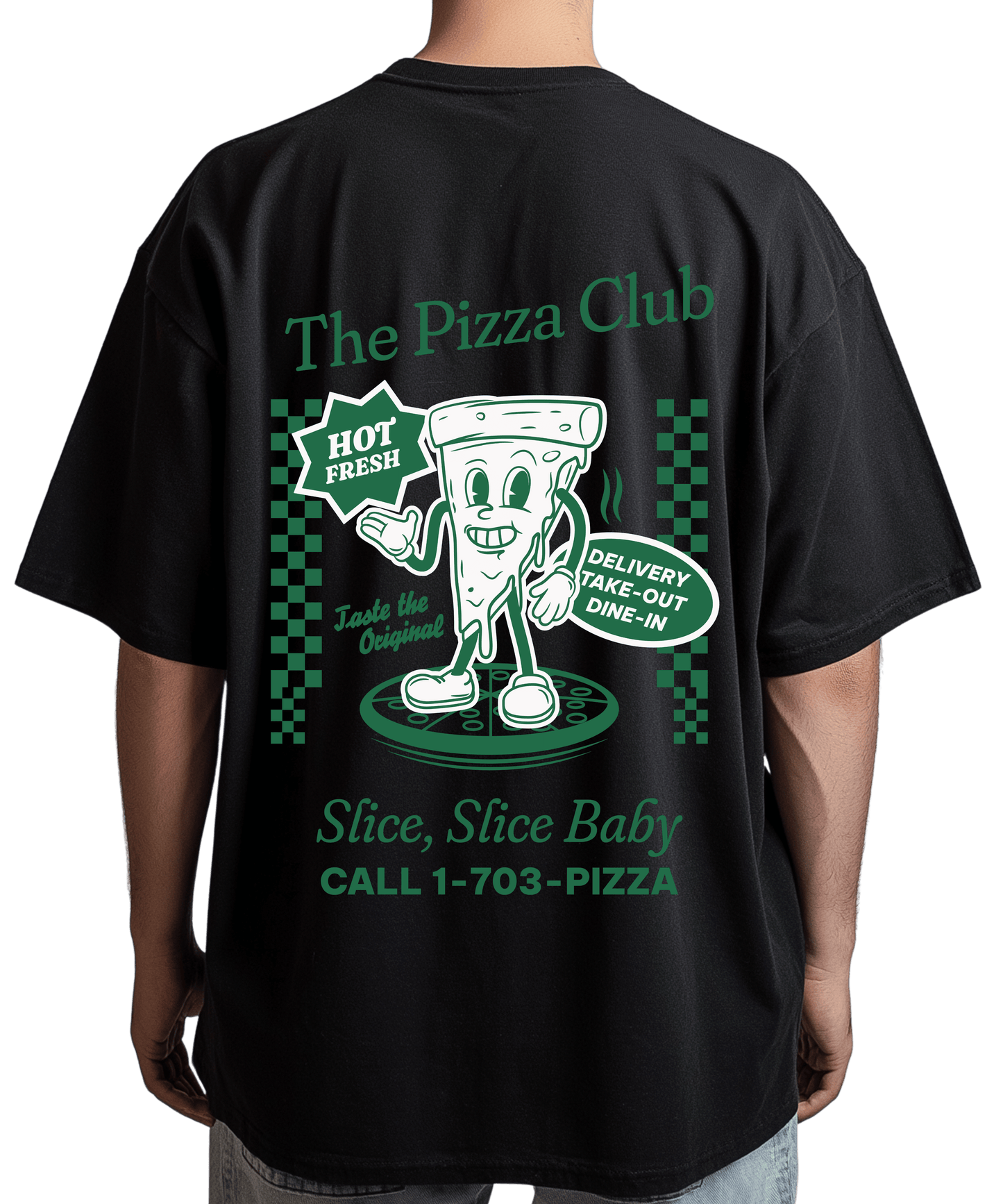 Urban Tag Oversized T-Shirt – "The Pizza Club"