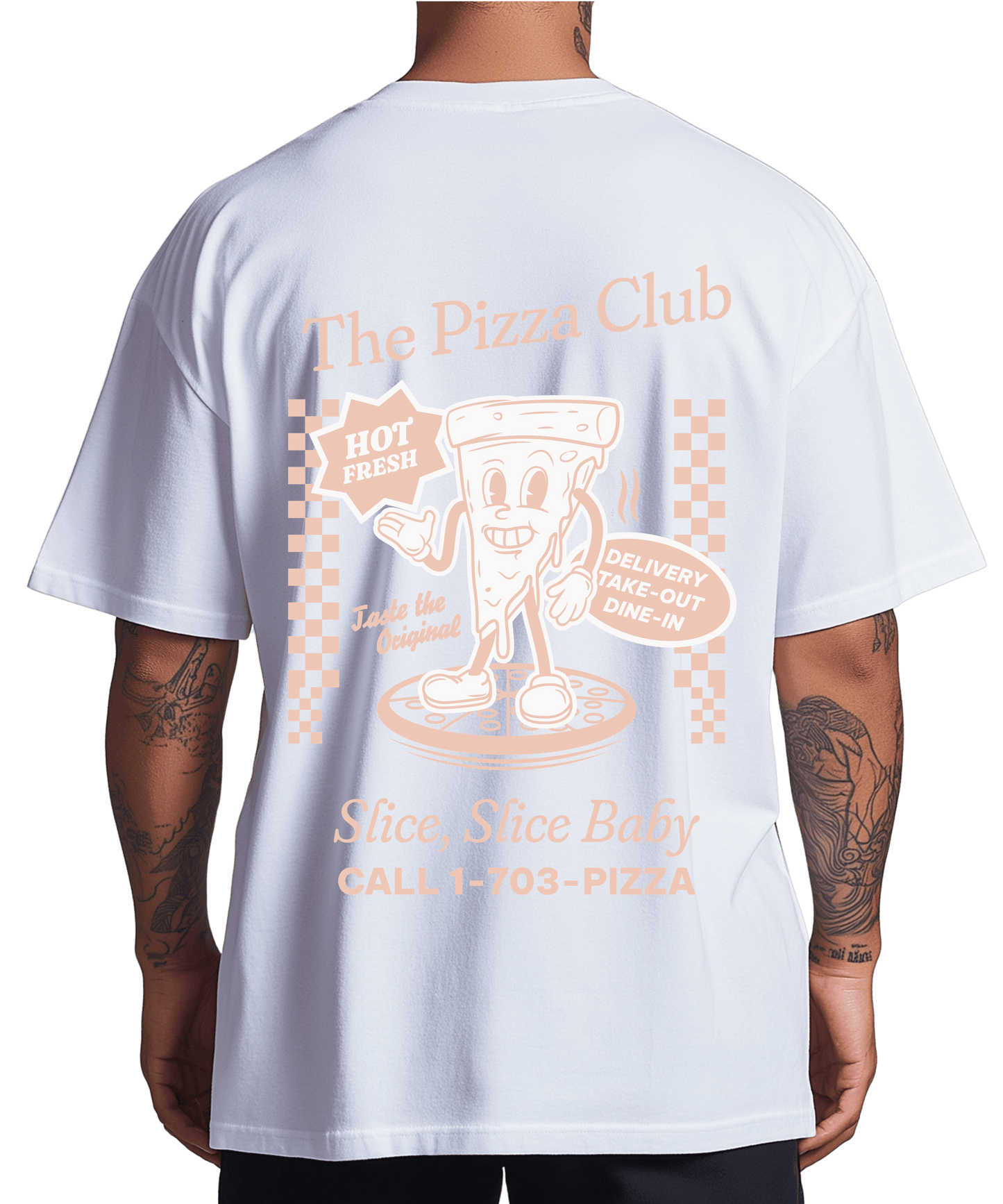Urban Tag Oversized T-Shirt – "The Pizza Club"
