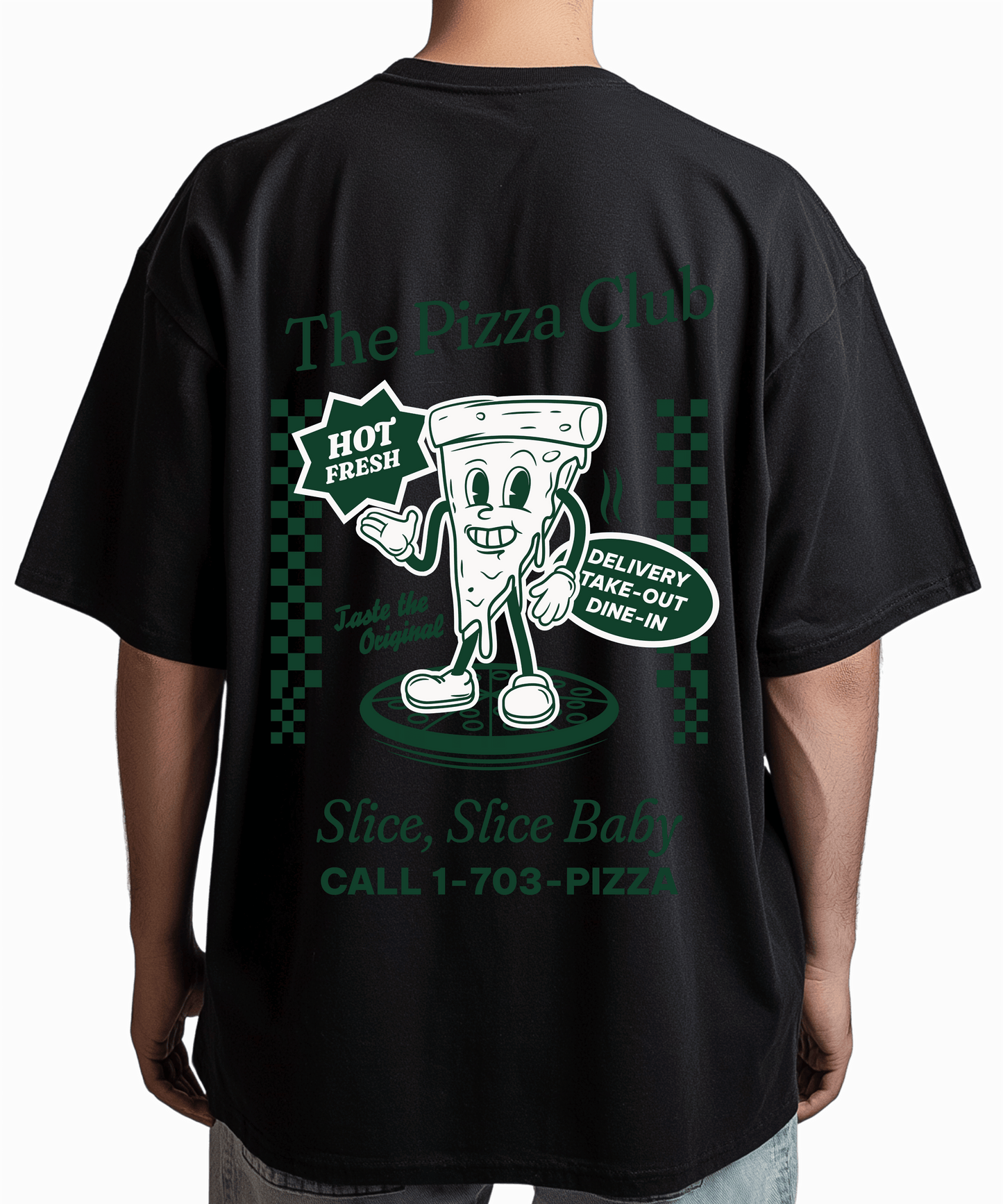 Urban Tag Oversized T-Shirt – "The Pizza Club"