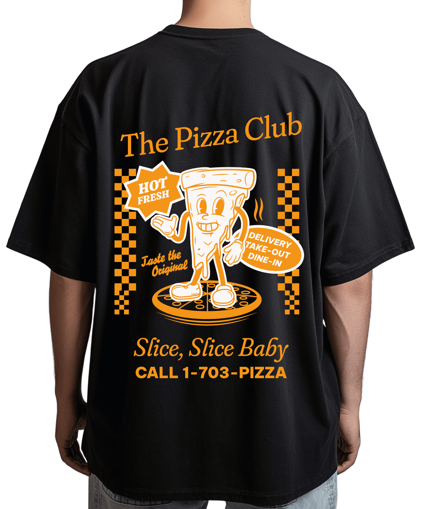 Urban Tag Oversized T-Shirt – "The Pizza Club"