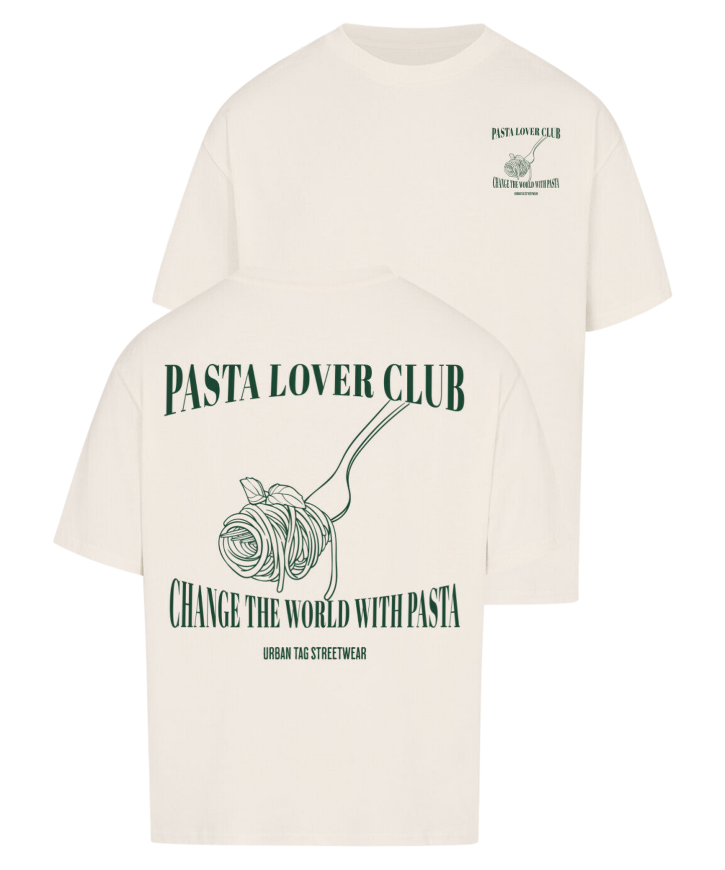 Urban Tag Oversized T-Shirt – "Pasta Lover Club"