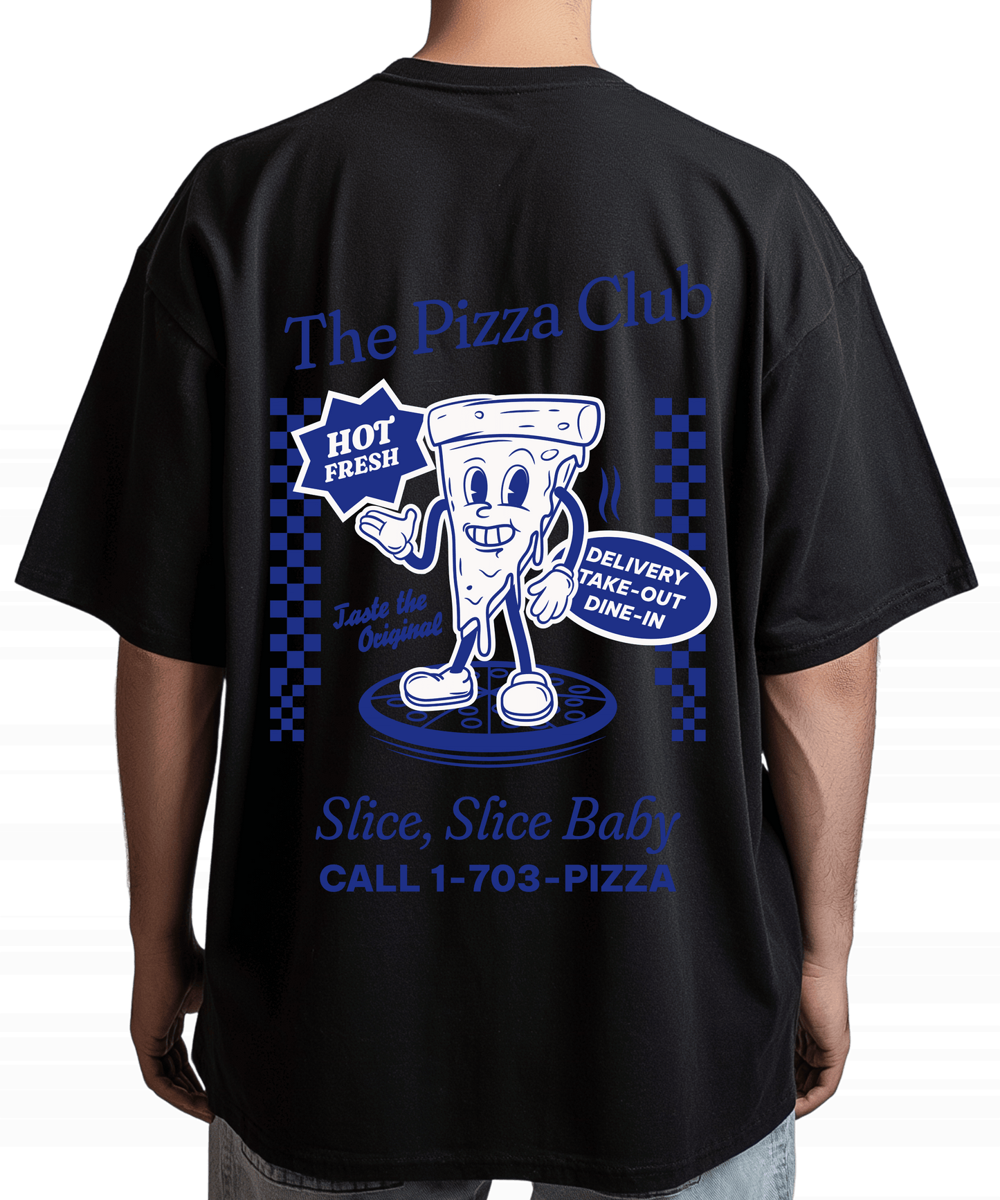 Urban Tag Oversized T-Shirt – "The Pizza Club"